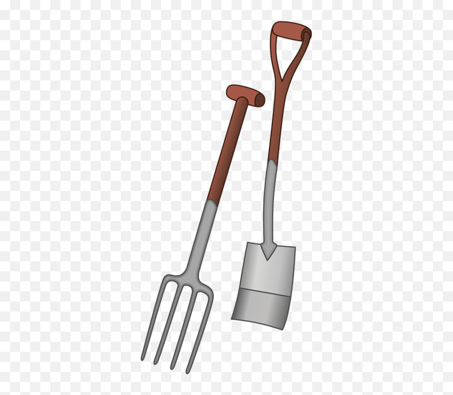 Download Hd Shovel And Rake - Shovel And Pitchfork Clipart Spade Pitchfork Png,Pitchfork Png