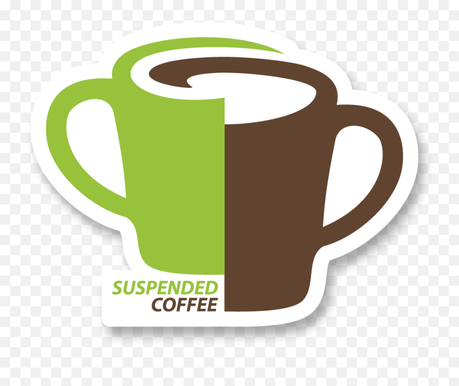 Suspended Coffee Sticker Logo Packs Start The Movement In - Caffè Sospeso Png,Coffee Logo Png