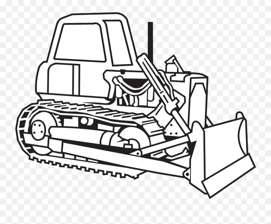 Bulldozer Clipart - Construction Machine Line Drawing Png,Bulldozer Png