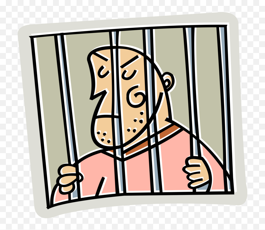 Incarcerated Inmate Prisoner Behind Bars - Vector Image Clipart The Eighth Amendment Png,Jail Cell Bars Png