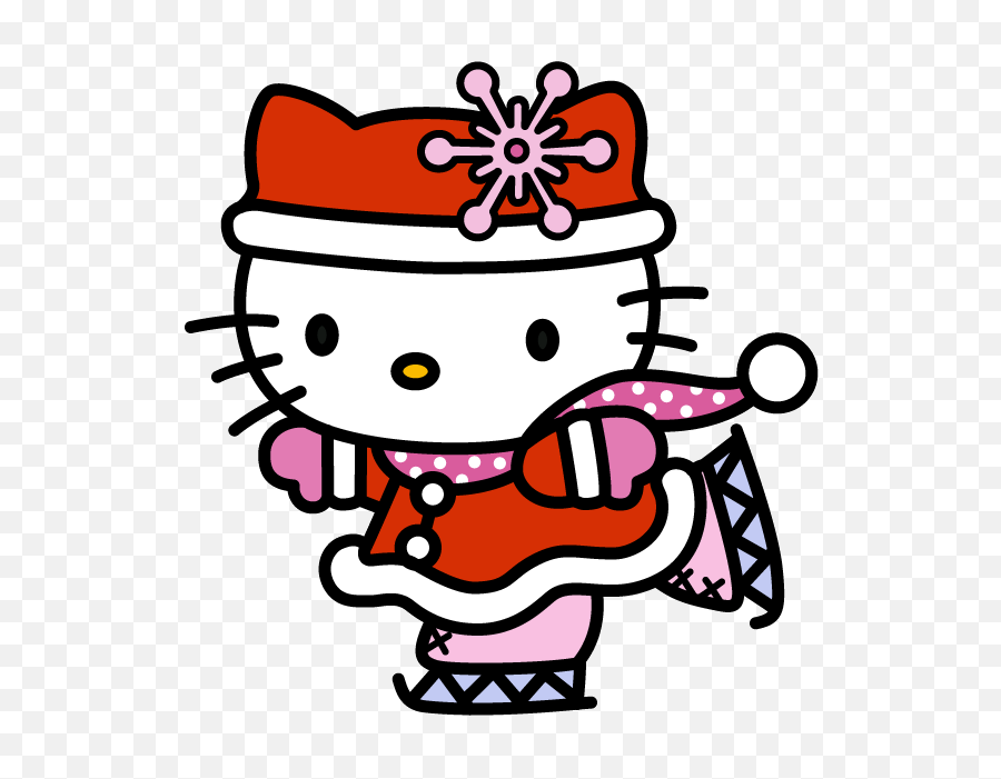 Download Hd Hello Kitty - Hello Kitty Winter Transparent Png Hello Kitty Ice Skating,Hello Kitty Png