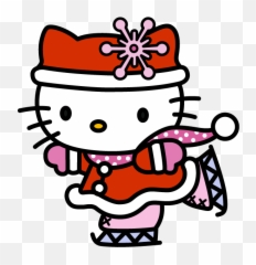 Download Hd Hello Kitty - Winter Transparent PNG Ice Skating