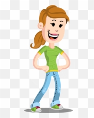 Simple Style Casual Girl Cartoon Vector Character Graphicmama - Simple Girl Cartoon Characters Png,Girl Cartoon Png