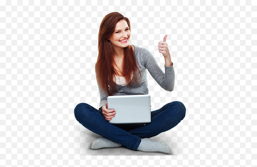 Girl Transparent Background Png - Girl Using Laptop Png,Female Png