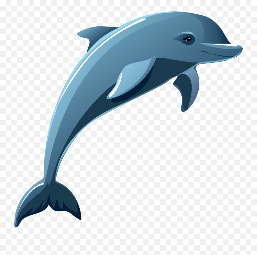 Clip Art - Cartoon Dolphin Jumping Out Of Water Png,Dolphin Transparent Background