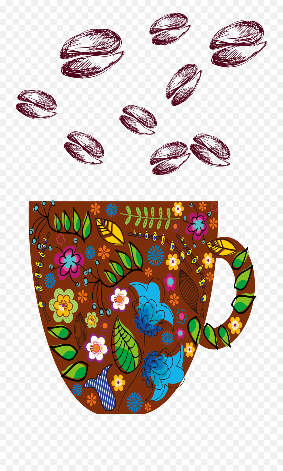 Download Coffee Cup Material Bean Vector Beans Cafe Hq Png - Coffee Cup,Beans Png