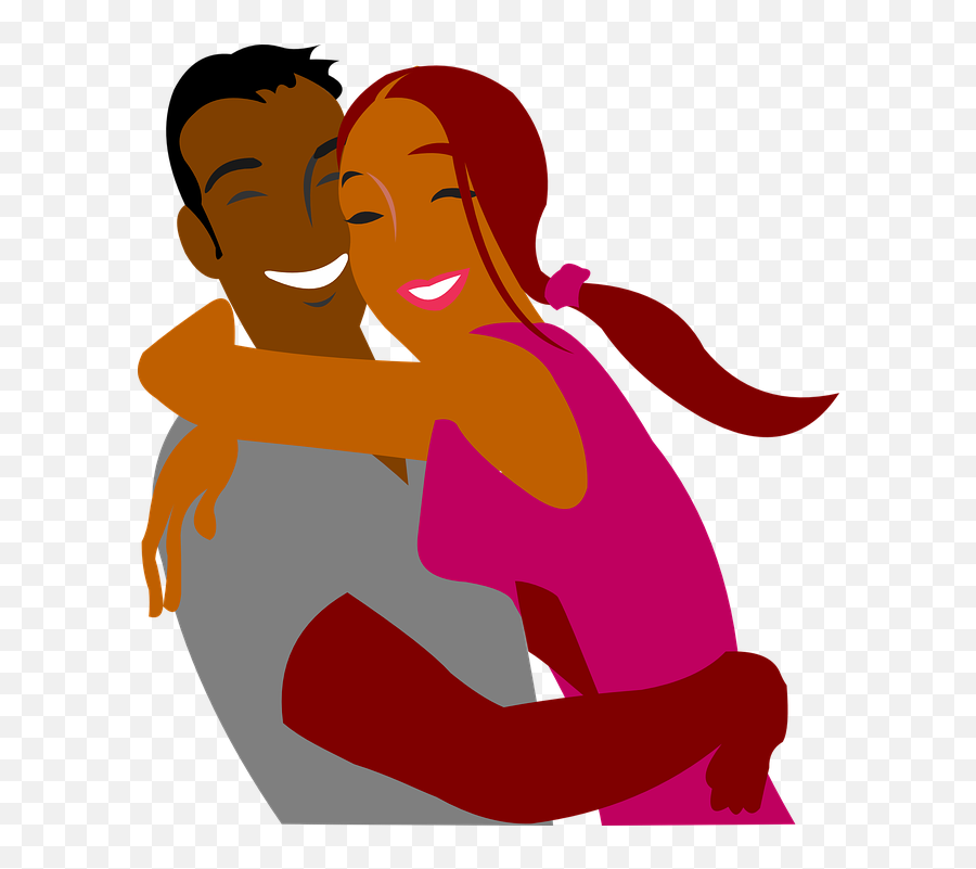 Couple Hugging Happy - Black Couple Clipart Png,Hug Png