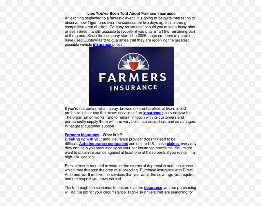 Pdf Lies Youu0027ve Been Told About Farmers Insurance Joss - Black Farmers Insurance Png,Farmers Insurance Logo Png