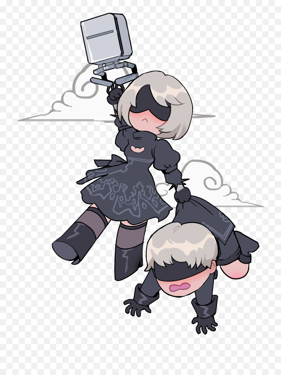 2b And 9s Hanging Charm In 2020 - Fictional Character Png,2b Nier Transparent