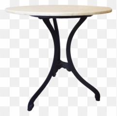 Vintage Black Iron White Marble Top Cafe Table - Outdoor Table Png,Cafe Table Png