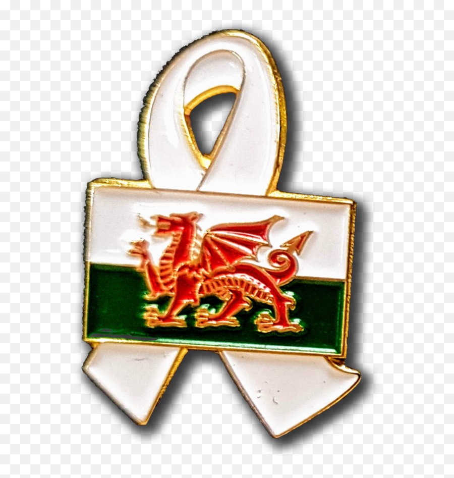 Welsh Flag Enamel Badge U2014 White Ribbon Uk - Emblem Png,Uk Flag Png