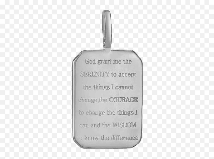 Icons Serenity Prayer Tag Necklace Charm - Solid Png,Serenity Icon