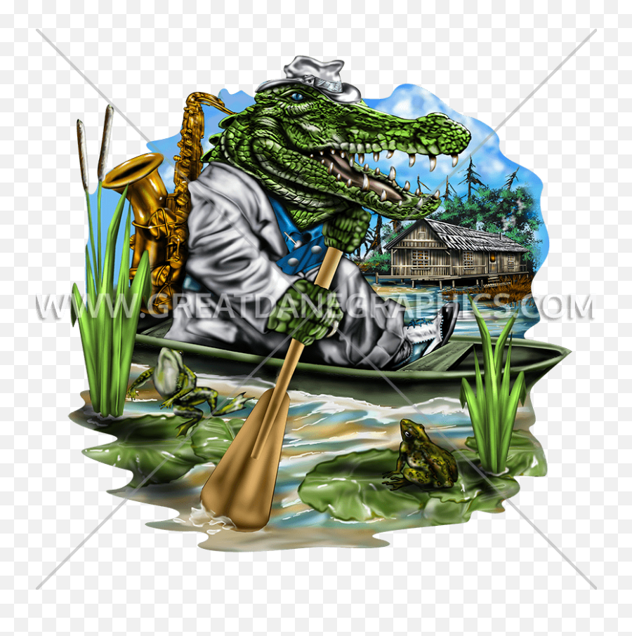 Cool Swamp Gator Production Ready Artwork For T - Shirt Printing Gators In Swamp Clipart Png,Gator Png