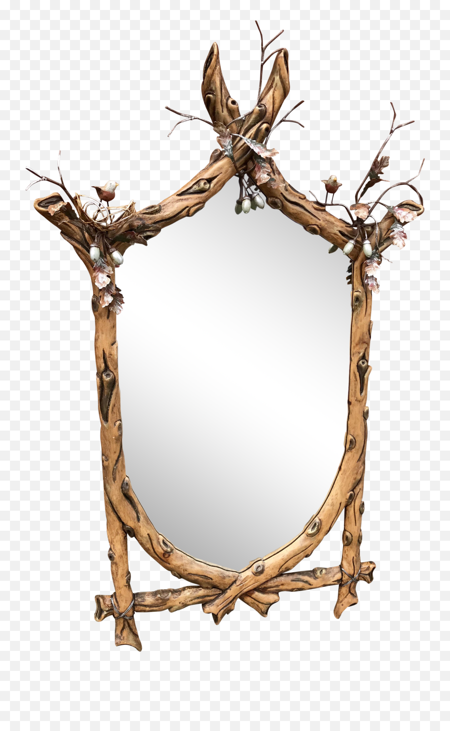Vintage Faux Branch Mirror With Twigs - Driftwood Png,Twigs Png