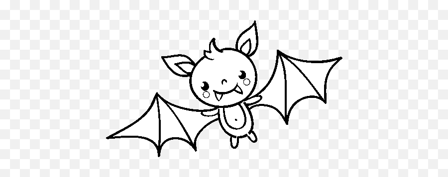 A Halloween Bat Coloring Page - Murcielago Kawaii Para Murcielago Kawaii Para Colorear Png,Halloween Bat Png