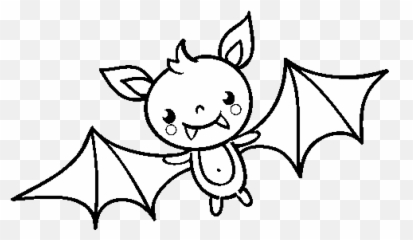 A Halloween Bat Coloring Page - Murcielago Kawaii Para Murcielago Kawaii Para Colorear Png,Halloween Bat Png