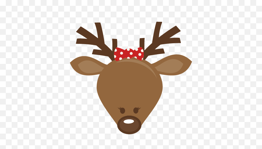 Cute Girl Reindeer Head Svg Cutting - Rudolf The Rednosed Reindeer Png,Deer Head Png