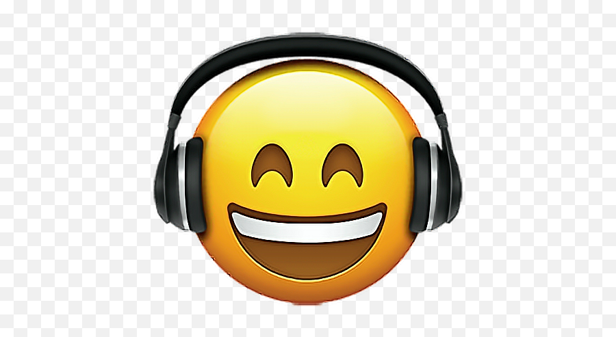 Music Emoji Png - Emoji Emojis Emojisticker Headphones Music Emoji With Headphones,Headphone Transparent Background