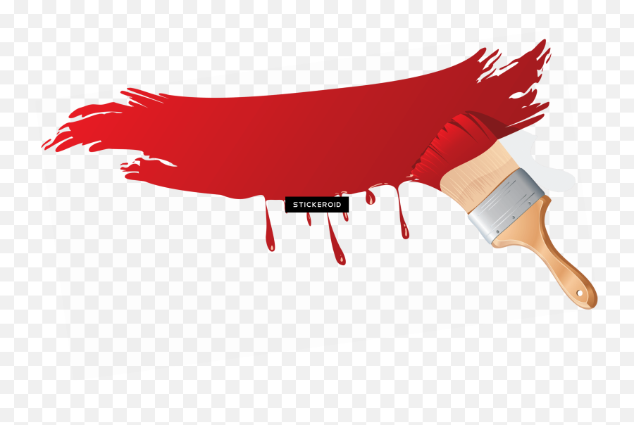 Red Paint Brush Clipart - Paint Brush Vector Png,Paint Brush Clip Art Png