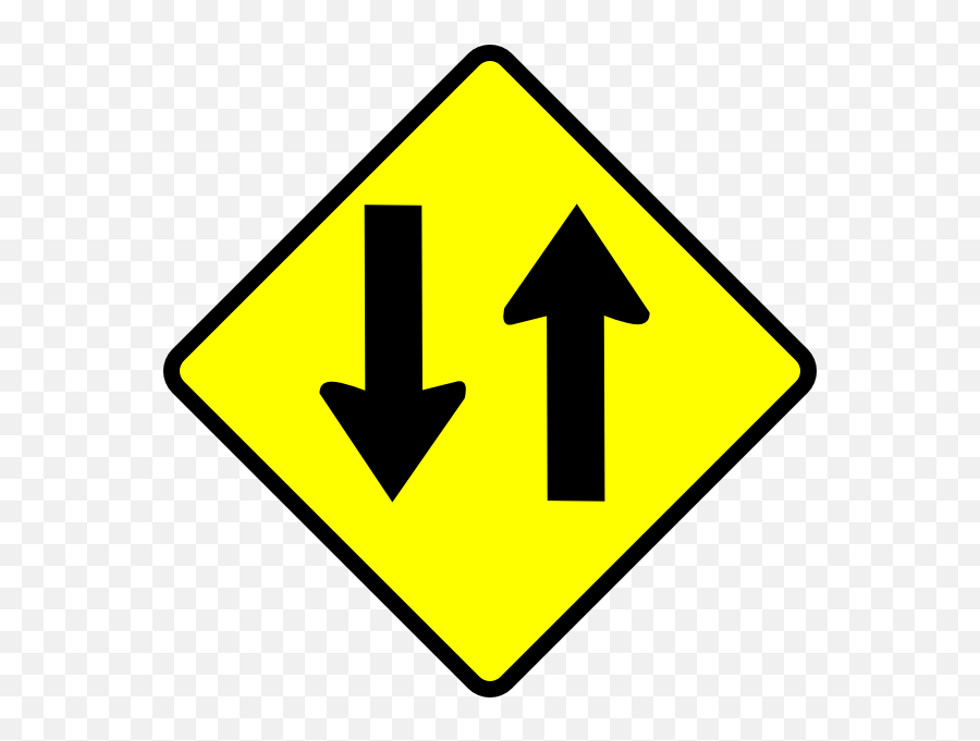 Clipart Road Street Transparent Free - Two Way Traffic Sign Png,Street Signs Png