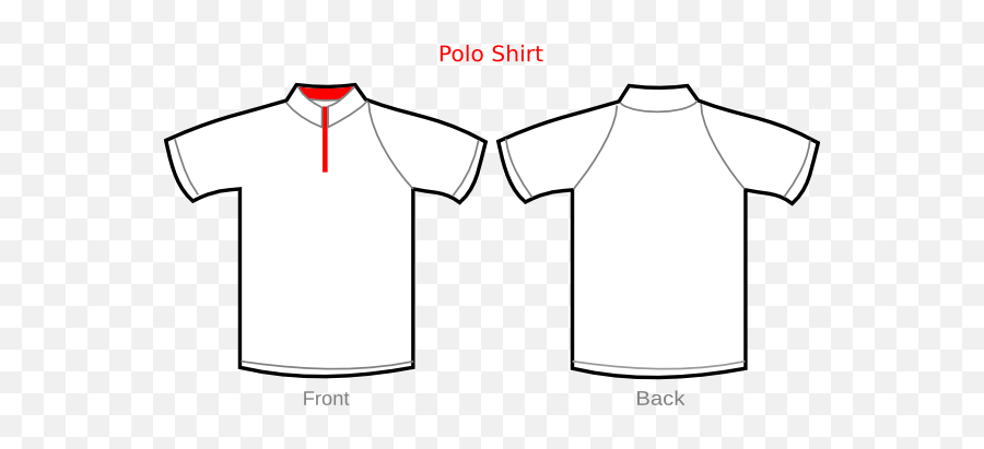 Polo Shirt White With Zipper Clip Art - Vector Polo Shirt Template Png Hd,White T Shirt Png