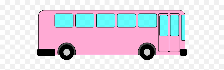 Pink Bus Clip Art - Vector Clip Art Online Pink Bus Clipart Png,Bus Clipart Png