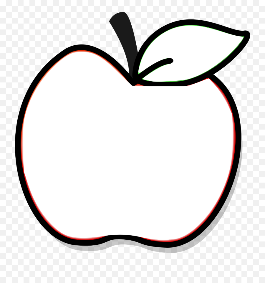 Filered Apple With Leaf - 1svg Wikimedia Commons Apple Drawing Png Transparent,Leaf Outline Png