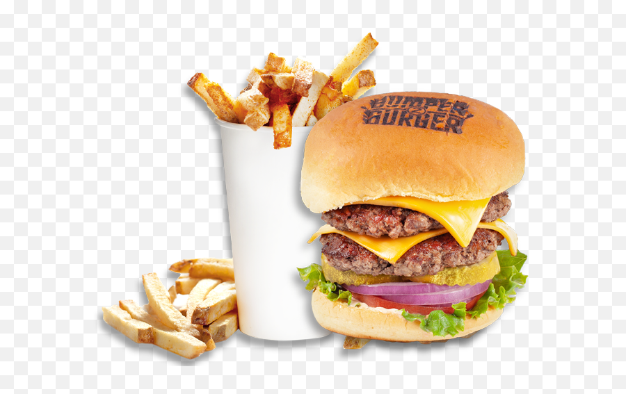 Bumper 2 Burger Fueled With Flavor Lombard Chicago - Cheeseburger Png,Burger And Fries Png