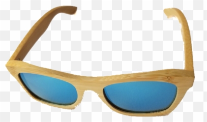 Turt Sunglasses Deep Sea Blue Bamboo Natural - Transparent Background png