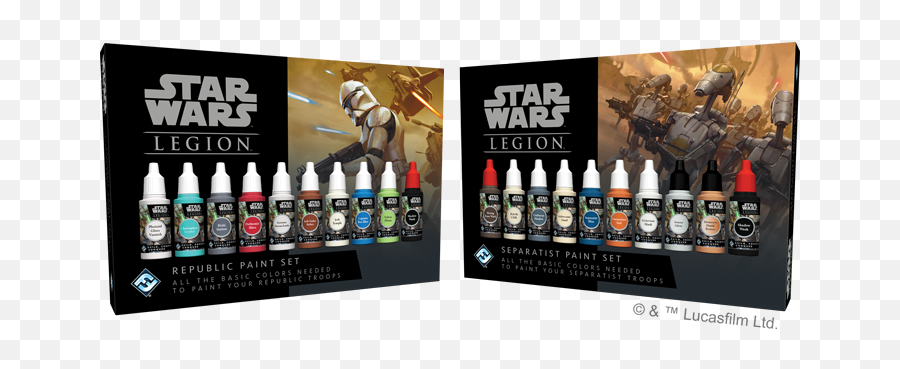 Get Painting Your Clone Wars Armies With New Ffg Paint Sets - Star Wars Legion Paint Set Png,War Paint Png