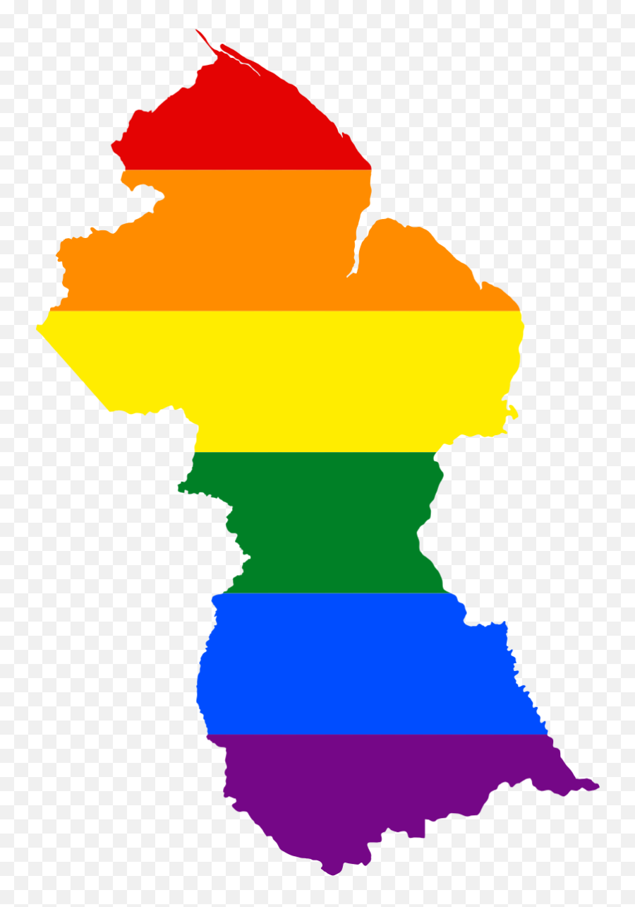 Lgbt Flag Map Of Guyana - Guyana Flag Map Png,Guyana Flag Png