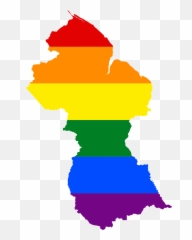 Lgbt Flag Map Of Guyana - Guyana Flag Map Png,Guyana Flag Png