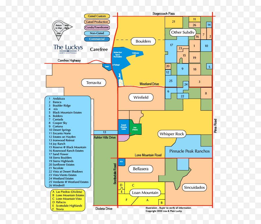 North Scottsdale Real Estate Boulders Area Map - The Luckys Vertical Png,Boulders Png