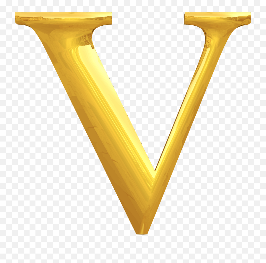 Gold Typography Letter V transparent PNG - StickPNG