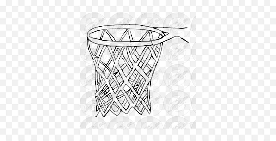 Basketball Hoop Outline For Classroom Therapy Use - Great Basketball Rim Png,Basketball Outline Png