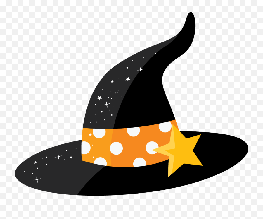 Halloween Witch Hat Clip Art - Transparent Background Witches Hat Clipart Png,Wizard Hat Png