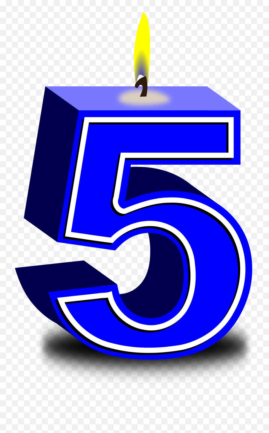 Numbers 5 Candles - 5th Birthday Candles Png,5 Png