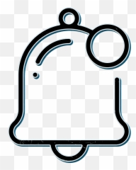 Thin Bordered Notification Icon Png - Alarm Bell Alert Clipart White