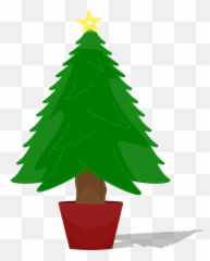 Glossy Christmas Tree Vector - Clip Art png