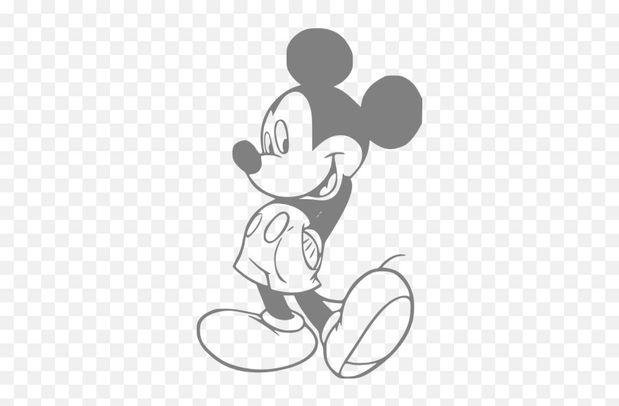 Gray Mickey Mouse 25 Icon - Free Gray Mickey Mouse Icons White Cartoon Wall Painting Png,Minnie Icon