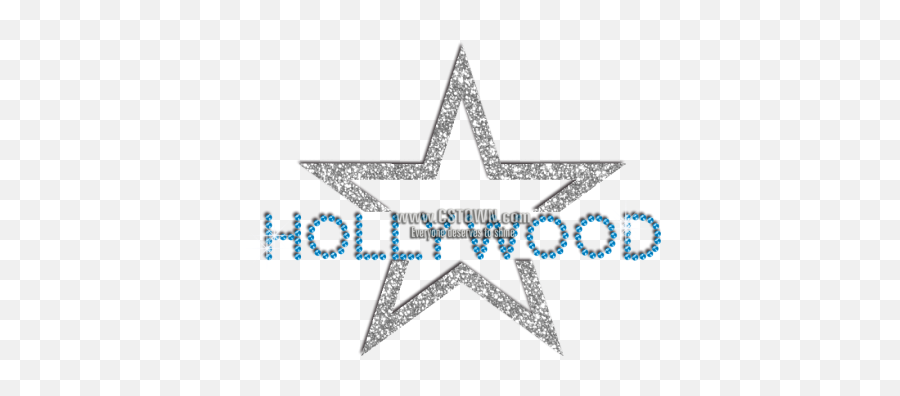 Hollywood Star Iron - On Rhinestone Glitter Transfer Cstown Emblem Png,Hollywood Star Png