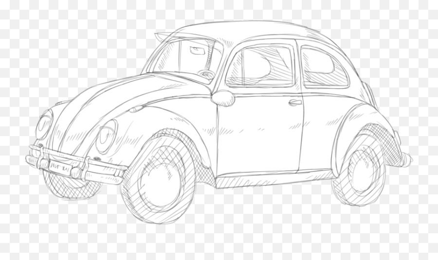 How to draw Volkswagen New Beetle