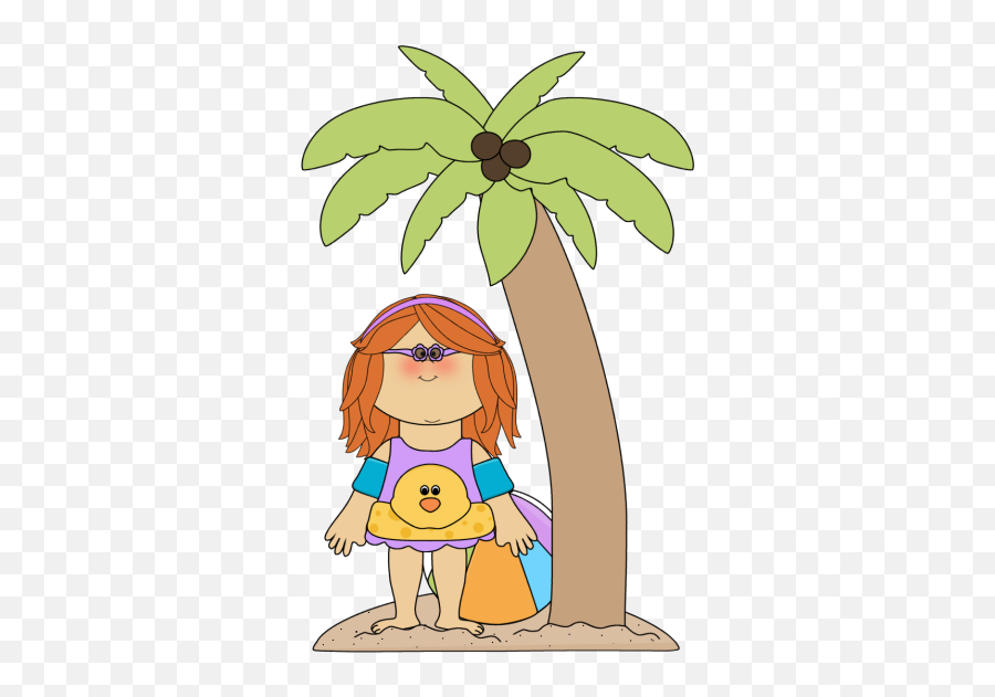 Summer Kids Clip Art - Summer Kids Images Girl Is By The Tree Png,Summer Clipart Png