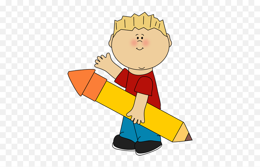 Pencil Png - Boy With Pencil Clipart Png Download Clip Art Kid Waving,Pencil Clipart Png
