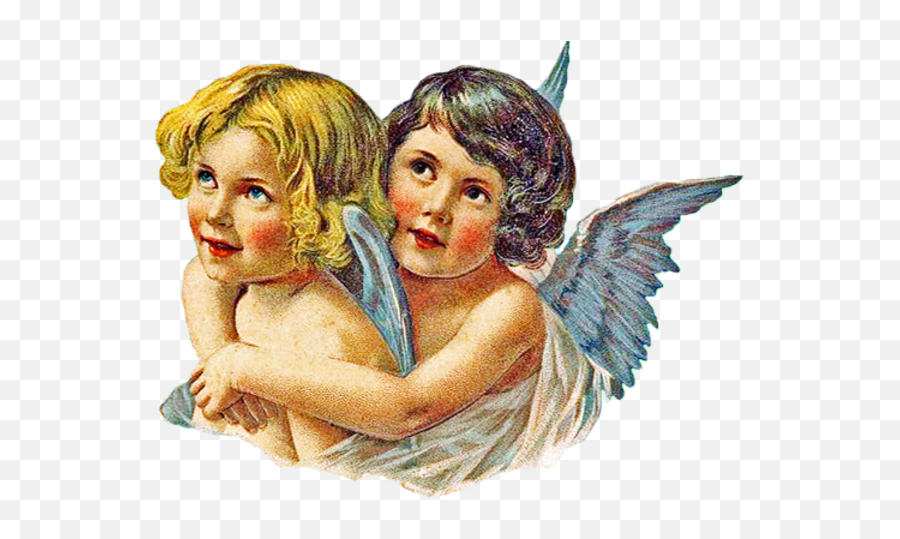 Vintage Angel Pair Hugging Left Free Images - Free Vector Vintage Angels Png,Angel Transparent