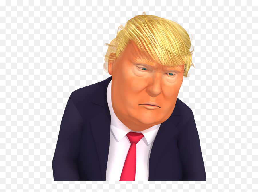 Trumpstickers Depressed Trump 3d Caricature Emoji U2013 Dedipic - Animated Donald Trump Emojis Png,Sad Person Png