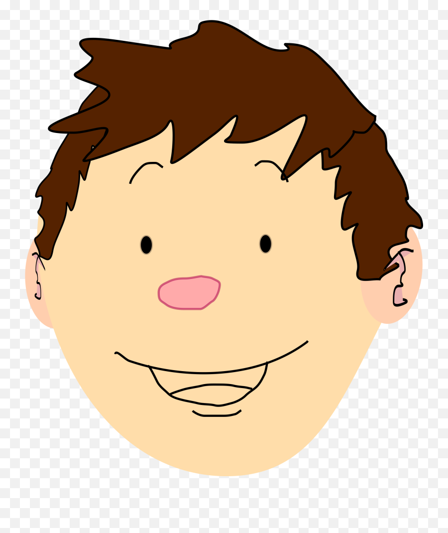 Download Brown Hair Clipart Boy Head - Head Face Clipart Png,Cartoon Hair Png