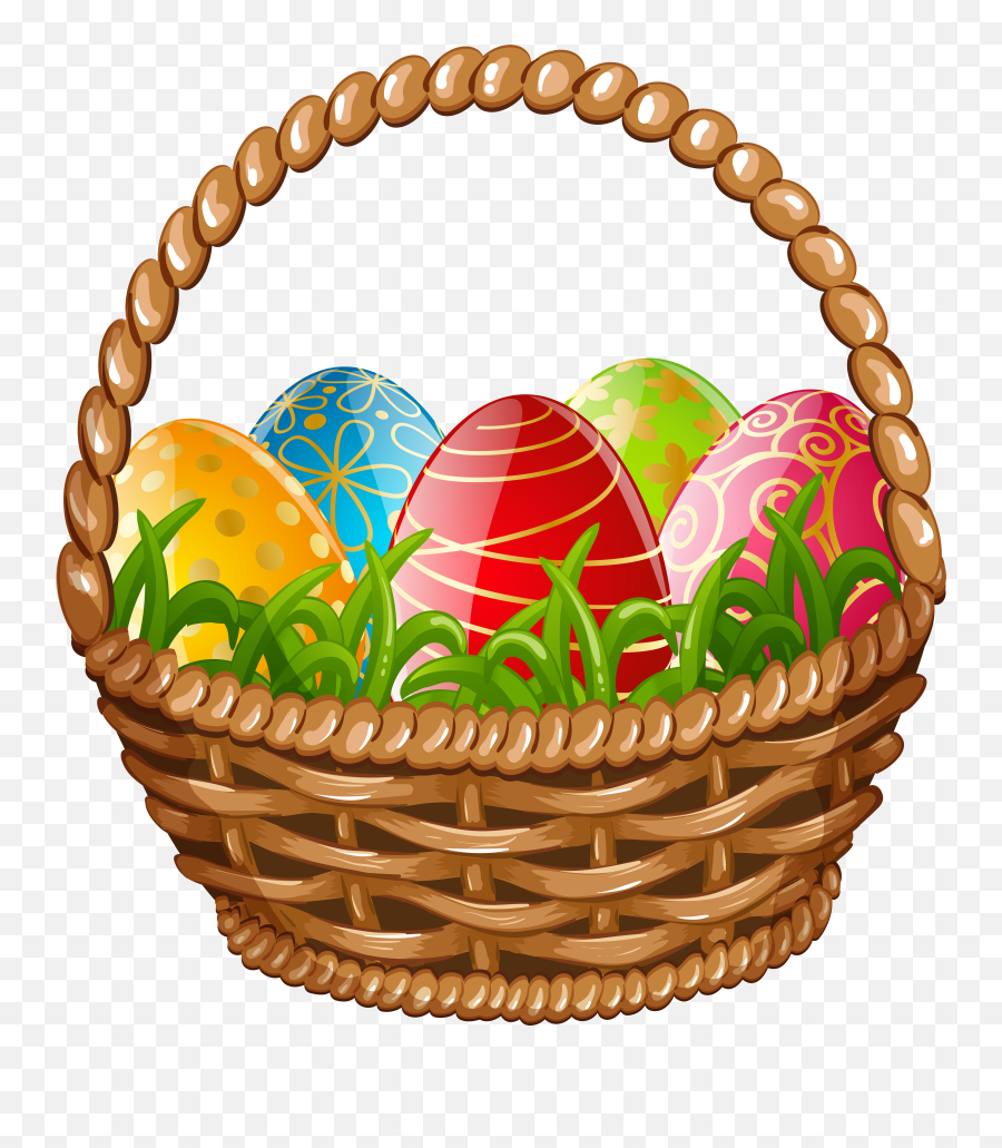 Easter Egg Basket Clipart Png Eggs Transparent Background