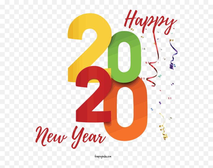 New Year Text Font Logo For Happy - Happy New Year Dot Png,Happy New Year Logo