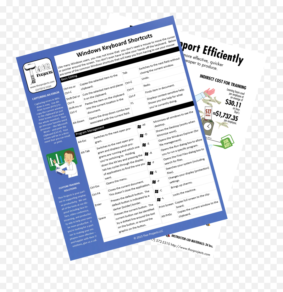 Windows Keyboard Shortcuts Set Of 15 Cards - Vertical Png,Windows Cursor Png